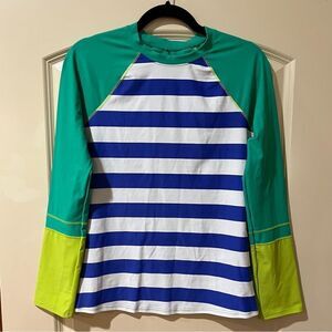 PRANA Lorelei Sun Top Blue White Green Women’s Size Medium